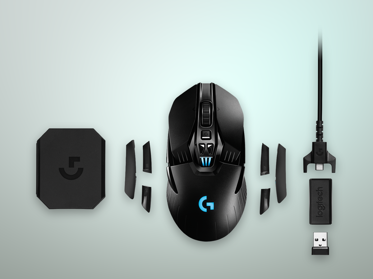 Accessori del Logitech G903 LIGHTSPEED: ricevitore wireless, cavo di ricarica e peso da 10 grammi